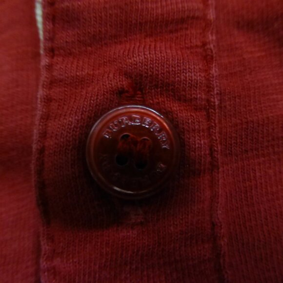 Burberry Brit Nova Check Red Short Sleeve Polo (Faint Stains, Pin-Hole, and ligh - Picture 6 of 12